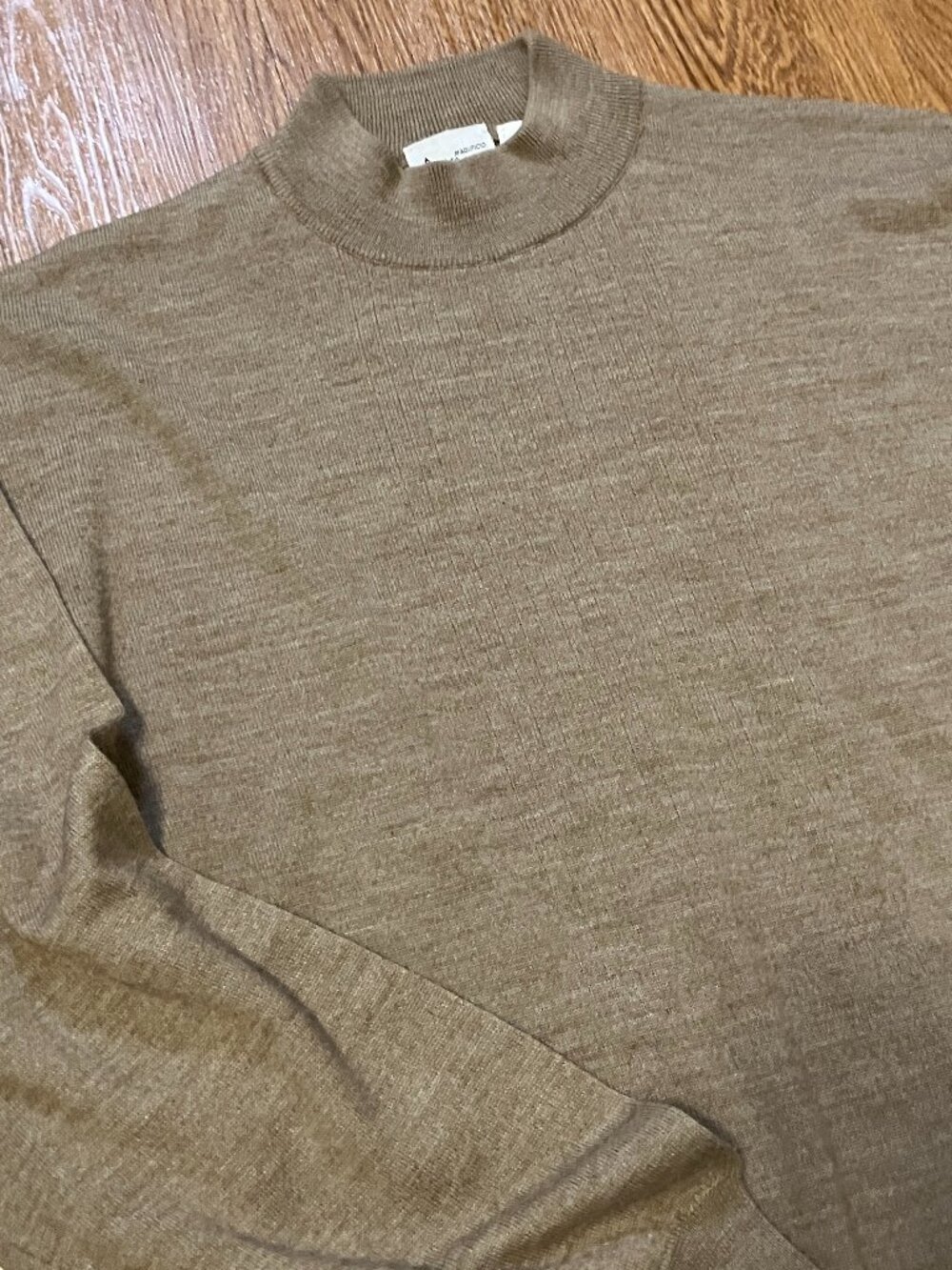 Vtg Maglificio Florence Mock Neck Sweater Mens L Brown Merino Wool Blend Italy